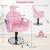 Costway Barber Chair Reclining Salon Chair for Hair Stylist w/ Adjustable Height Headrest Pink - 3 of 4