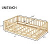 Montessori Floor Bed for Kids, Safe Bed with Fence and Door, Low to Ground Design, Bed with Pine Wood Frame-Baofuwish - 4 of 4