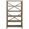 vidaXL Brown 5-Tier Bookcase- Solid Acacia Wood with Brushed Finish- 31.5"x11.8"x55.1" - 3 of 4