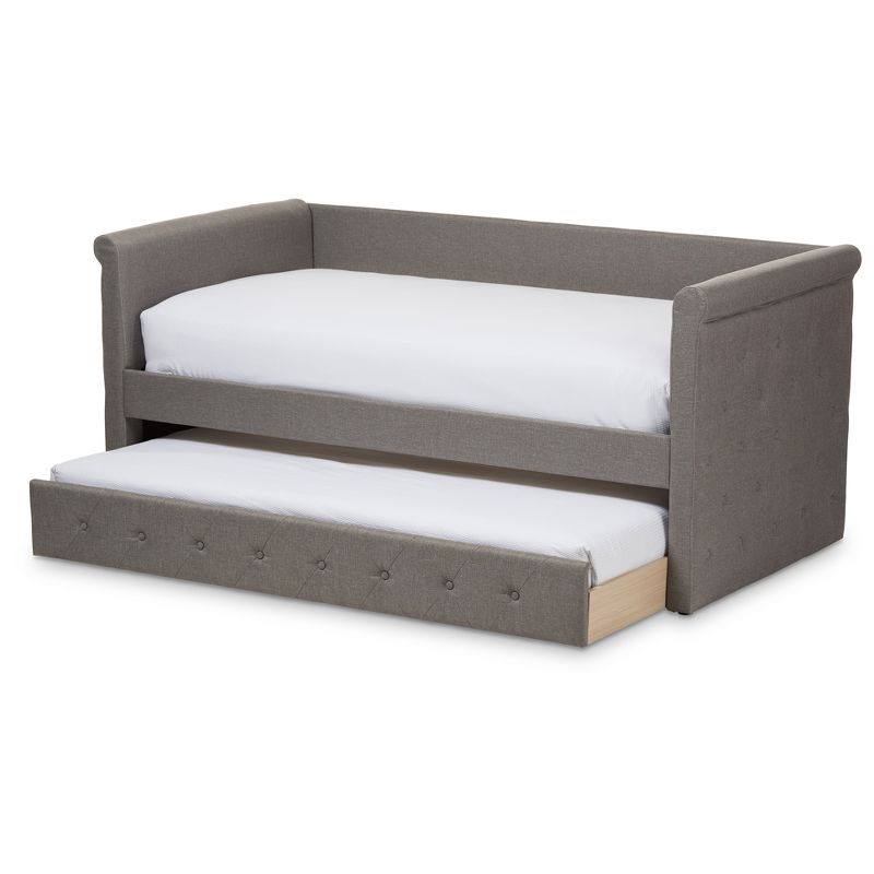 Twin Alena Modern And Contemporary Fabric Daybed with Trundle - Baxton Studio, 4 of 7