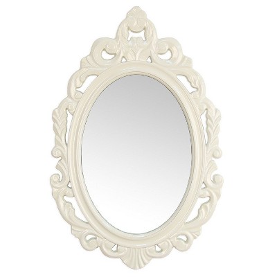 15.25" x 23.25" Baroque Mirror White - Stratton Home Décor