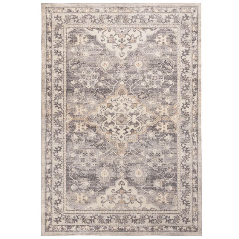 Traditional Floral Geometric Indoor Area Rug or Runner - Blue Nile Mills, 1 of 9