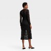 Women's Long Sleeve Midi Lace Dress - A New Day™ Black Floral - image 2 of 3