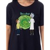 Rick and Morty Womens' TV Show Series Portal Nightgown Sleep Pajama Shirt Black - 2 of 3