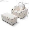 Grungis Corduroy Oversized Accent Chair with Ottoman,Sofa Chair with Large Seat,Modern Chair and Ottoman Sets for Bedroom,Reading Room - 3 of 4