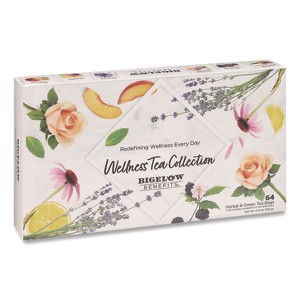 Bigelow Benefits Wellness Tea Bags, Assorted Flavors - Case of 64 - 4.41 Oz - 1 of 1