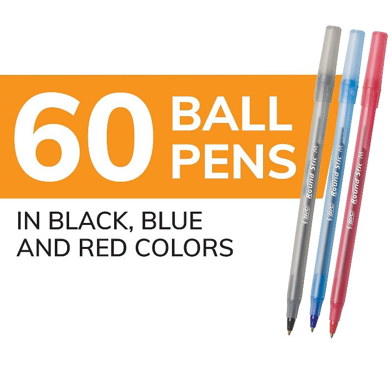 BIC Round Stic Xtra-Life Ballpoint Pens Medium 1.0 mm Assorted 24298912, 3 of 10
