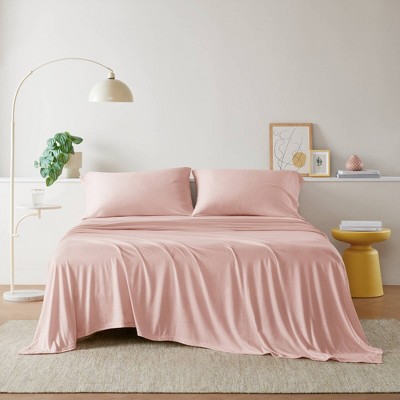 Sapphtopaz Luxury Comforter Set, All Season Cotton Blend Jersey Knit Sheet Set Bedding Set, Flat Sheet, Fitted Sheet, Pillowcases, Machine Washable