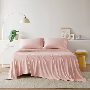 Sapphtopaz Luxury Comforter Set, All Season Cotton Blend Jersey Knit Sheet Set Bedding Set, Flat Sheet, Fitted Sheet, Pillowcases, Machine Washable - 1 of 4