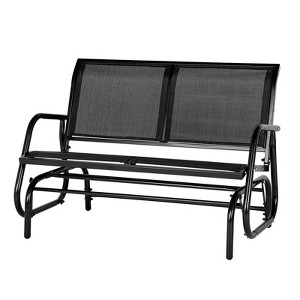 Cesicia 2-Seat Patio Chair Comfortable Seat & Durable Steel Frame for Garden, Porch, Backyard, Black - 1 of 4