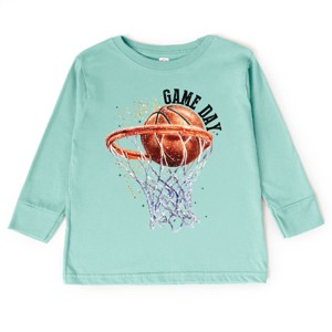 The Juniper Shop Basketball Game Day Hoop Toddler Long Sleeve Tee - 1 of 4