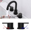 PAGED Widespread Bathroom Faucet 8 Inch Lavatory Faucet with 360°Swivel Spout and Pop Up Drain Assembly, 3 Hole Faucet for Bathroom - 3 of 4