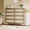 6 Drawer Dresser for Bedroom, Rattan 47'' Wide Chest of Drawers, Wooden Storage Dressers Organizer, Media Console Table for Living Room Hallway - 2 of 4
