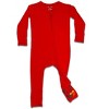 Bellabu Bear Baby Winterberry Red Bamboo Convertible Footie - 2 of 4