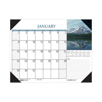 Earthscapes Scenic Desk Pad Calendar, Scenic Photos, 18.5 x 13, White Sheets, Black Binding/Corners,12-Month (Jan-Dec): 2025