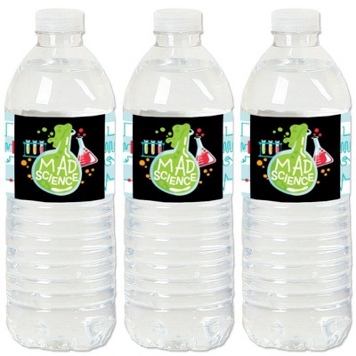 Big Dot of Happiness Scientist Lab - Mad Science Baby Shower or Birthday Party Water Bottle Sticker Labels - Set of 20