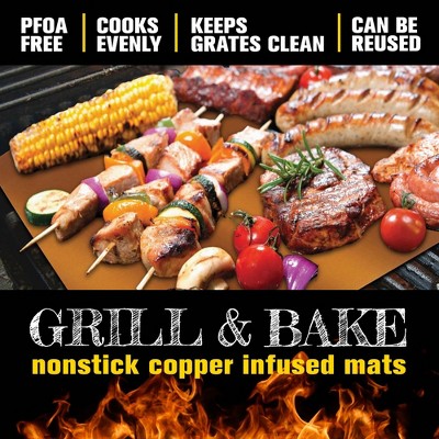 Copper Non-Stick Grill and Baking Mats Set of 3
