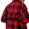 Women's Andie Plaid Fringe Button Shacket - Giftcraft - 4 of 4