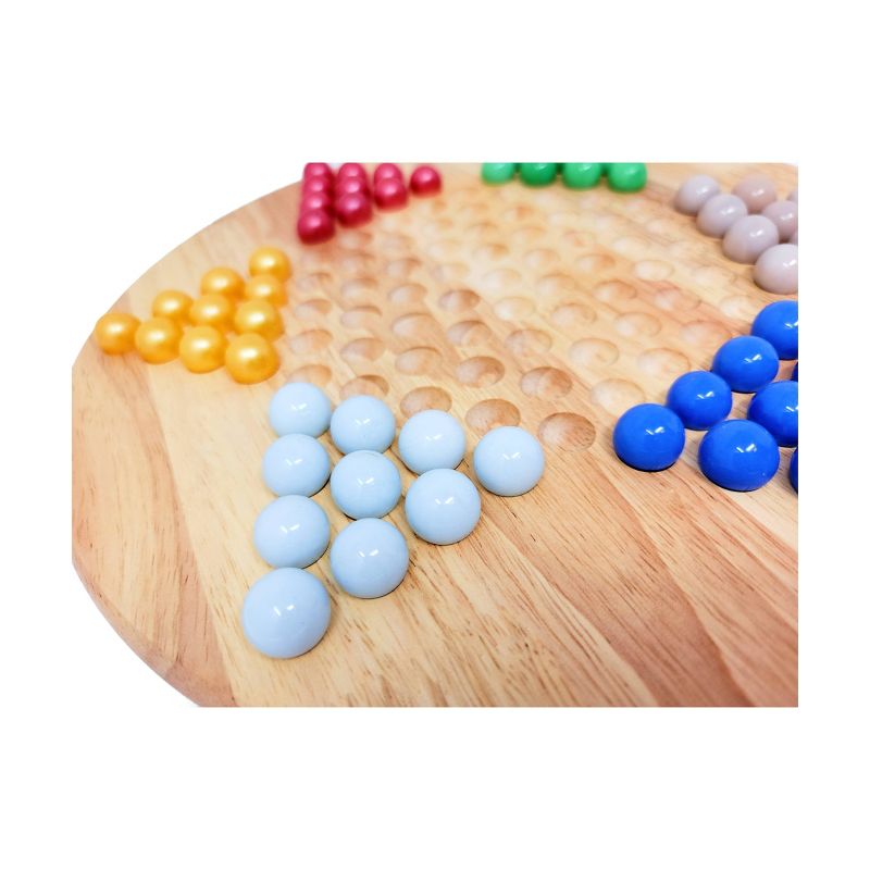 Classic Game Collection - 12&#34; Wood Chinese Checkers Set with Marbles, 6 of 7