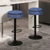 TiramisuBest Set of 2 Adjustable Swivel Bar Stools with Storage, Khaki Faux Leather, 360° Armless Counter Chairs with Metal Base - 2 of 4