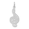 Black Bow Jewelry 14k White Gold Treble Clef with Music Notes Pendant - 3 of 4