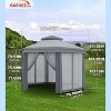 13'x13' Hexagonal Pop-Up Gazebo w/ Mesh Netting & Steel Frame, Ideal for Outdoor Events, Parties, Weddings. - 4 of 4