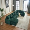 Modern U-Shaped 6-Seat Sectional Sofa with Ottoman & 3 Toss Pillows ¨C Modular Corduroy Couch for Living Room - 2 of 4