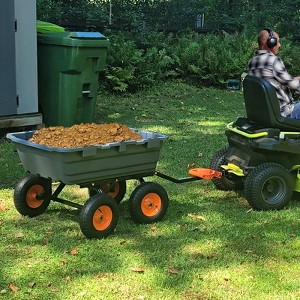Garden Dump Cart, 800 LB Capacity, Heavy Duty Yard Wagon with All Terrain Tires 180° Adjustable Handle, Durable Outdoor Gardening Cart for Lawn Yard - 1 of 4