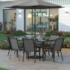 Emma and Oliver 7 Piece Outdoor Dining Set with Tempered Glass Top Patio Table and 6 Flex Comfort Textilene Stacking Chairs - 2 of 4
