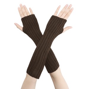 INSPIRE CHIC Acrylic Fingerless Elbow Length Arm Warmers 1 Pair - 1 of 4
