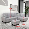 DOMETOUR Living Room Sofa Set 3Pcs(Sofa+Chaise+Ottoman) - 4 of 4