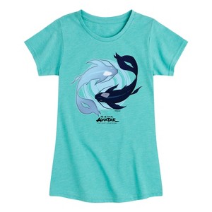 Girls' - Avatar: The Last Airbender - Moon and Ocean Spirit Koi Fitted Short Sleeve Graphic T-Shirt - 1 of 4