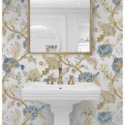 Kianna Jacobean Floral Parchment Peel and Stick Wallpaper