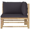 vidaXL Garden Lounge Set Dark Grey Bamboo, Polyester Medium - 4 of 4