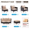 Syemin Patio Seating Sets, 10 Piece Outdoor Sectional Furniture Set with Cushions for Garden, Balcony, and Backyard, Beige, 23.8"*30"*30.7" - 2 of 4
