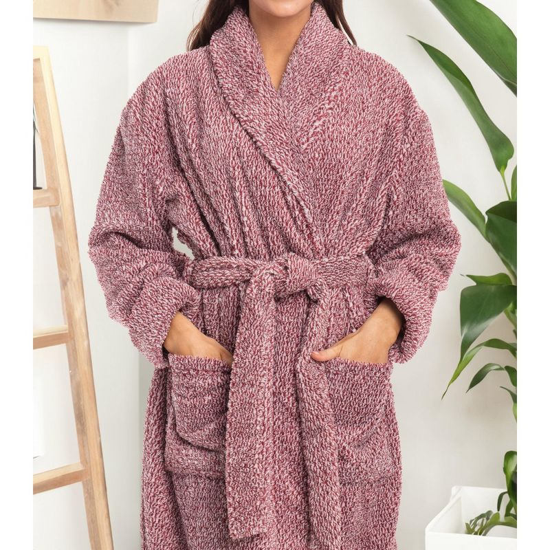 Women's Fuzzy Plush Fleece Robe, Warm Soft Bathrobe for Her, 6 of 8