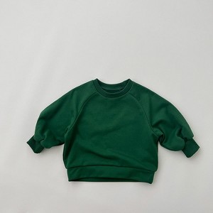 MyKids-Usa Baby Solid Color Long Sleeve Pullover Crewneck Hoodies - 1 of 4