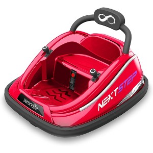 Serenelife 360 Degree Spinning Bumper Car with Adjustable Safety Belt, Control Panel, Soft Bumper, Flashing Lights, Built In Battery & Wheels, Red - 1 of 4