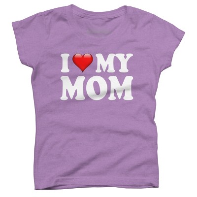 Girl's Design By Humans I Love My Mom Bold Text By ArmyTee T-Shirt