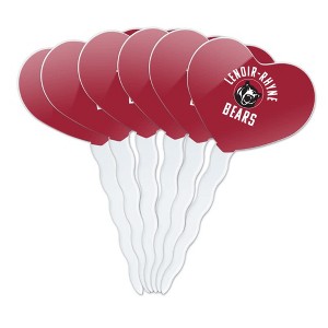 Lenoir-Rhyne University Bears Logo Heart Love Cupcake Picks Toppers Decoration Set of 6 - 1 of 4
