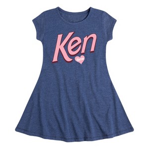 Girls' - Barbie - Ken Hearts Barbie Fit & Flair Cap Sleeve Dress - 1 of 2