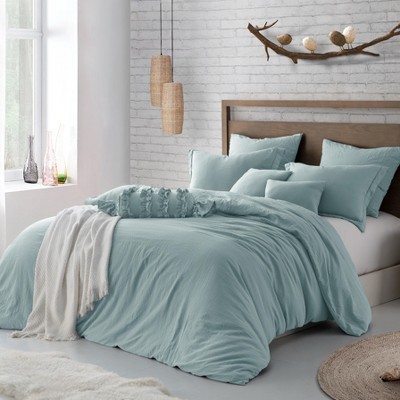 Swift Home | Microfiber Washed Crinkle Duvet Cover Set (Comforter/Duvet Insert Not Included)