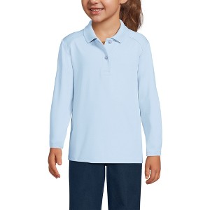 Lands' End School Uniform Kids Long Sleeve Feminine Fit Rapid Dry Polo Shirt - 1 of 4