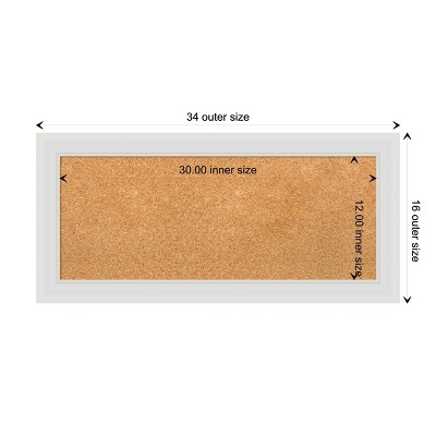 Natural Cork Board with Soft White Frame, 37.48" x 19.9"