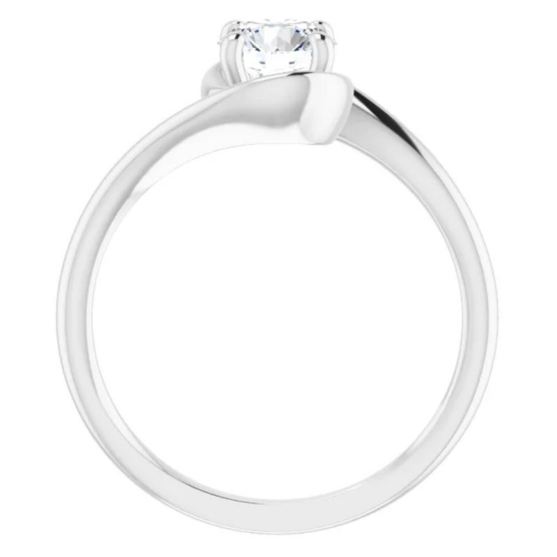 Pompeii3 3/4Ct Round Natural Diamond Solitaire Twist Engagement Ring 10k White Gold, 2 of 6