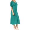 LA LEELA Women's Summer Vacation Beachwear Bathing Suit Cover Ups Swimwear Button Up Long Shirt Beach Dress Large-X-Large Green, Solid - 3 of 4