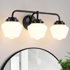 KAISITE 3-Light Bathroom Vanity Light, 22.4" Modern Wall Sconce with White Glass Shades - 3 of 4