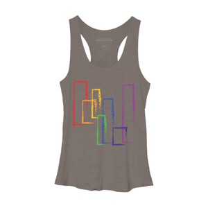 Adult Design By Humans Rainbow Rectangles Abstract By Racerback Tank Top - 1 of 2