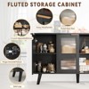 Belord Black Fluted LED Sideboard Cabinet with Glass Doors, Modern Lighted Credenza for Living Room, Kitchen & Hallway - 4 of 4