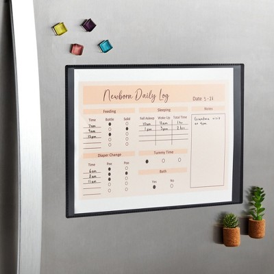 Set of 4 Black Magnetic Vinyl Photo Frames